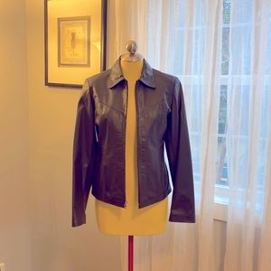 Dark Brown Genuine Leather Jacket, Handmade (and bought) in Columbia, Sz M